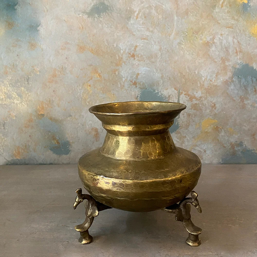 Antique Brass Pot Small Antiquely Home Decor