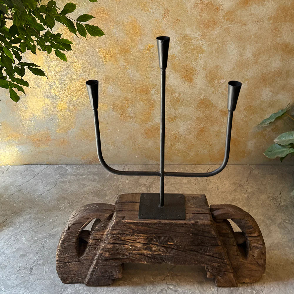 Antique Carved Candle Stand