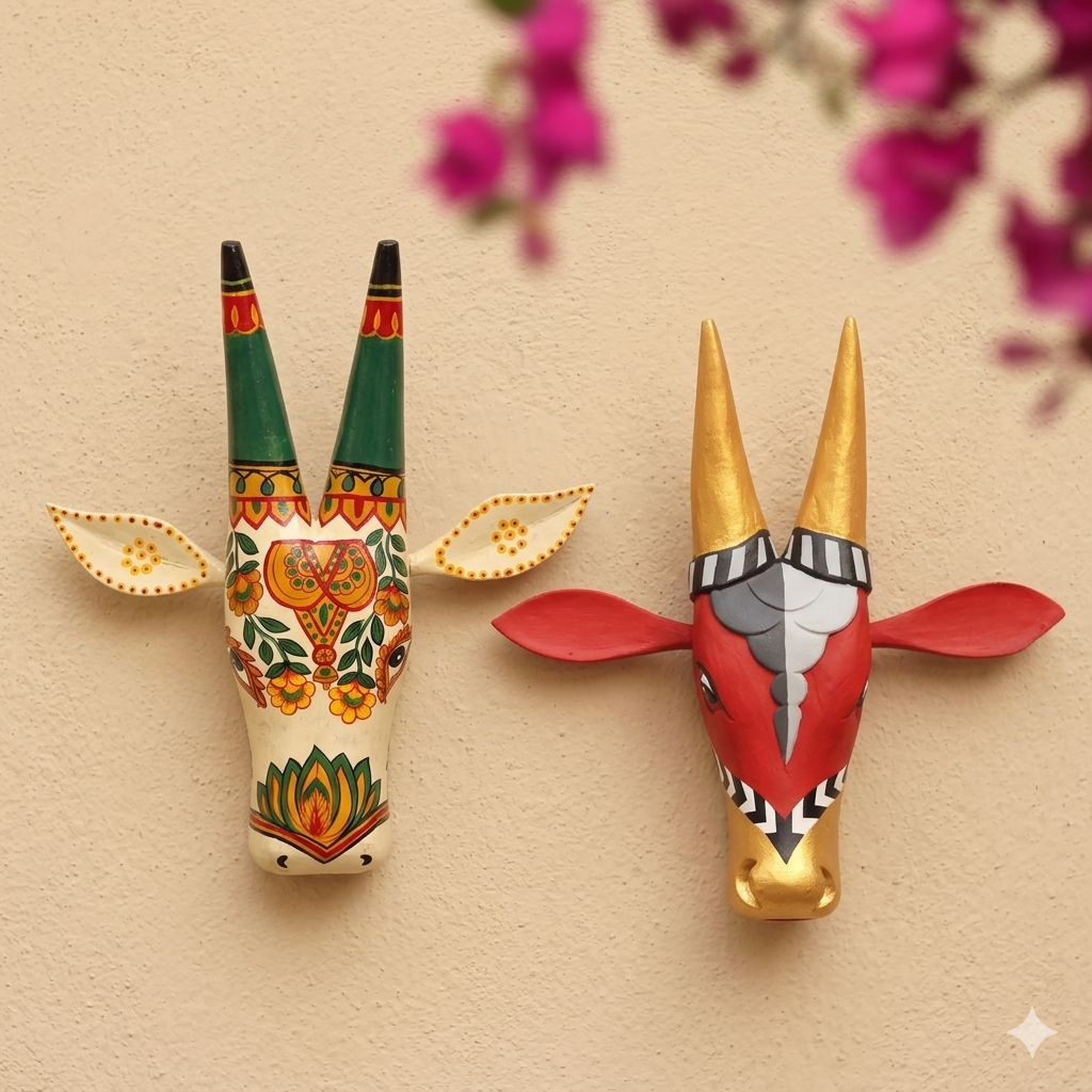 Cow Heads Hand-painted (1+1 FREE) - 12"