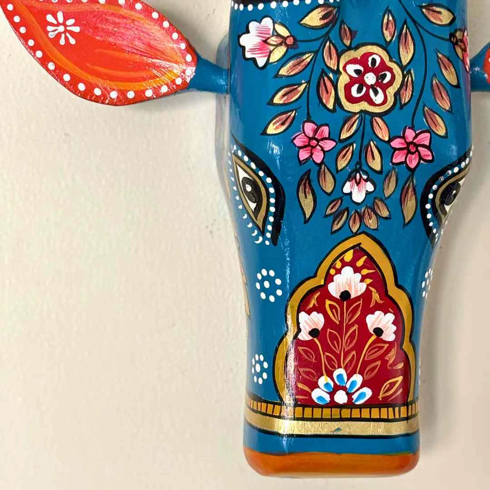 Decorative item with floral patterns on a beige background