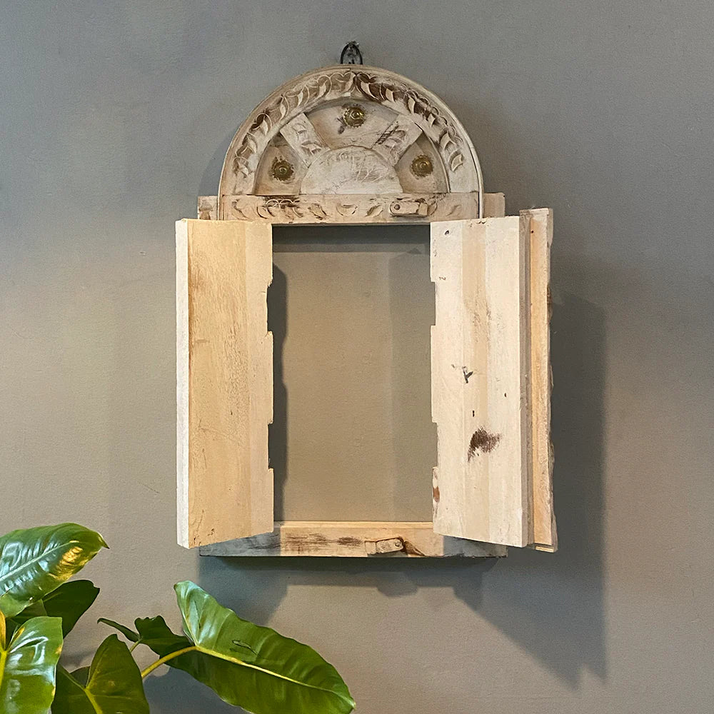 Wood & Brass Window Frame/Jharoka