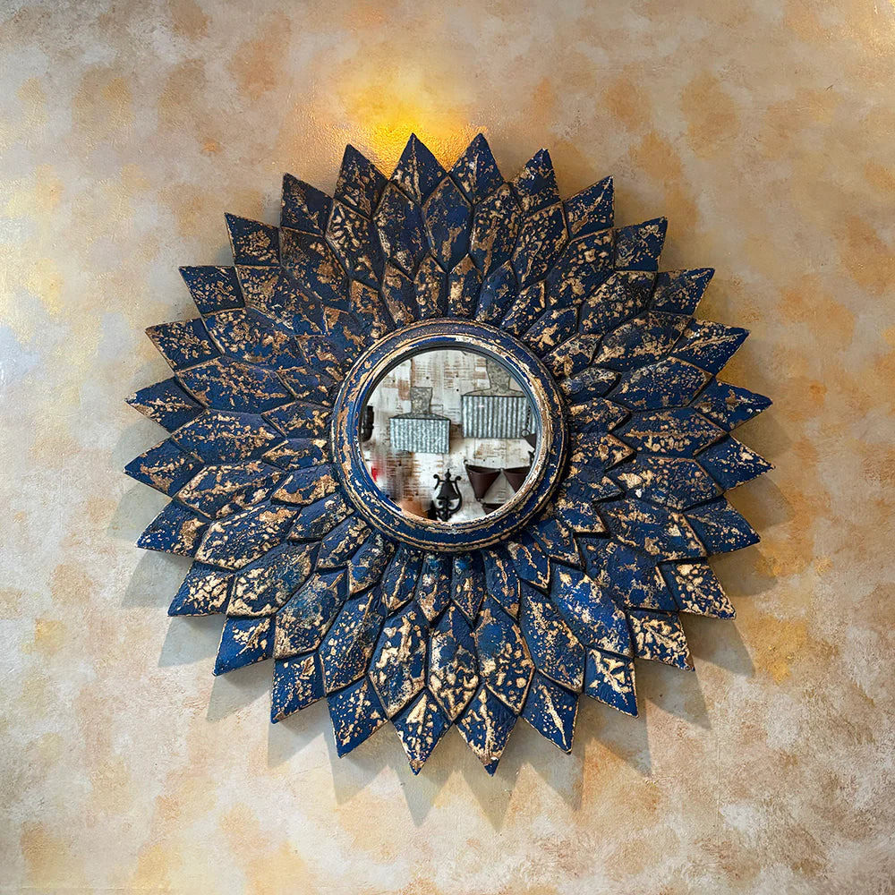 Wooden Sun Mirror