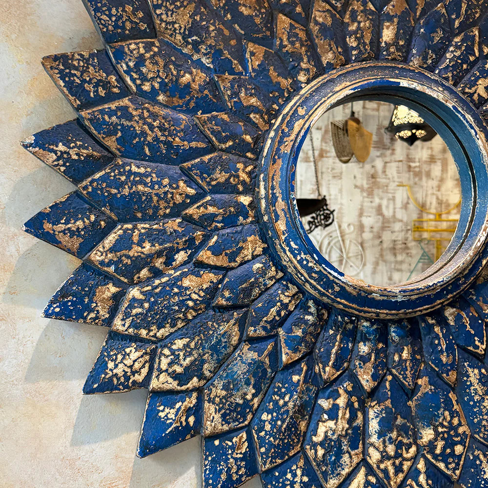 Wooden Sun Mirror