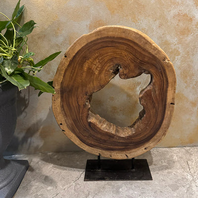 Abstract Wooden Display on Stand