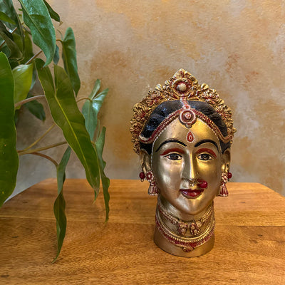 Beautiful Antique Brass Painted Head