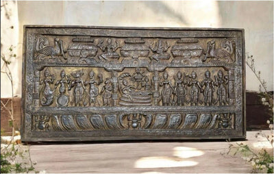 Vishnu-Lakshmi Panel with Shalabhanjika, Lord Krishna, Kubera