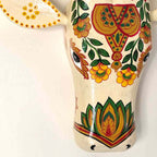 Ivory Cow Wall Decor Handpainted - 12"