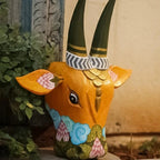 Wooden Cow Head Wall Decor - 12"