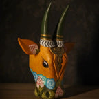 Wooden Cow Head Wall Decor - 12"