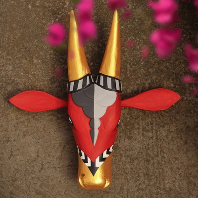 Wooden Cow Head Wall Decor - 12"